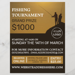 Fisherman Portrait, Fishing Tournament Event Flyer