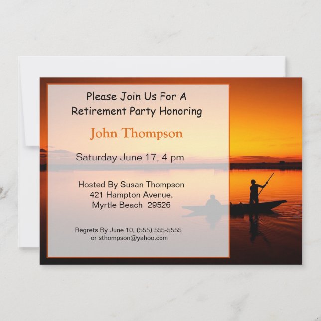 Fisherman Retirement Invitation (Front)