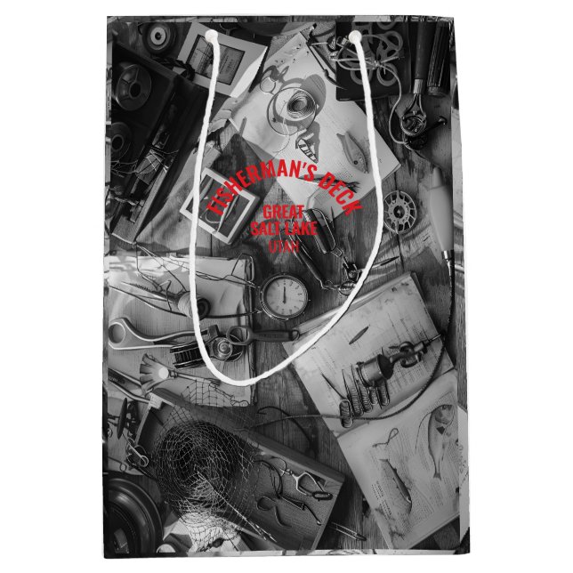 Fisherman’s Deck Black and White Gift Bag (Front)