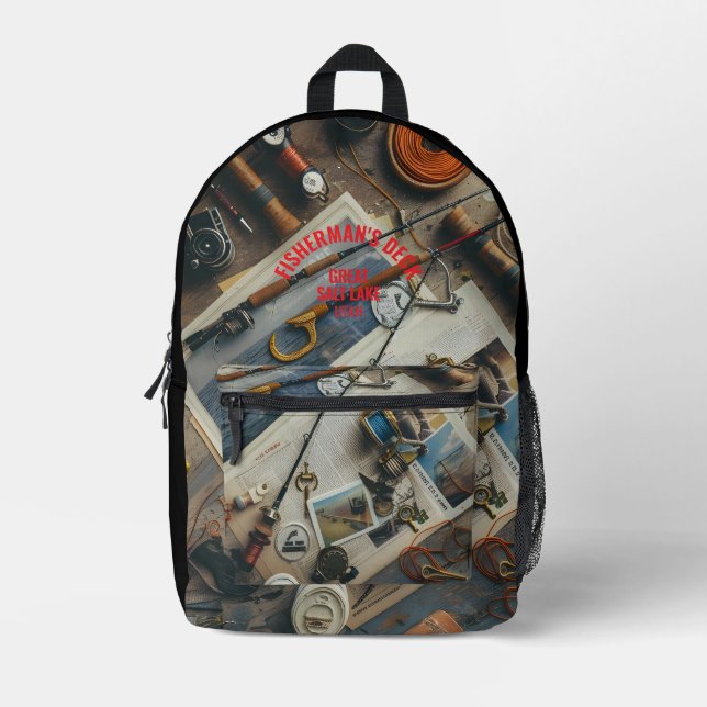 Fisherman’s Deck Custom Printed Backpack (Front)