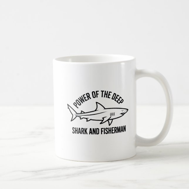Fisherman & Shark Coffee Mug (Right)