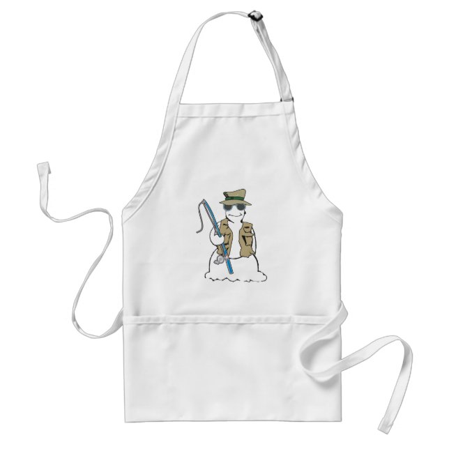 Fisherman snowman with vest standard apron (Front)