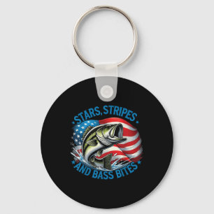 Fisherman Stars Stripes And B Bites B Fishing  Key Ring