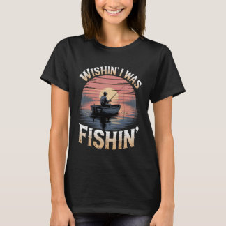 Fisherman Sunset Boating Angling Outdoor Lake Rive T-Shirt