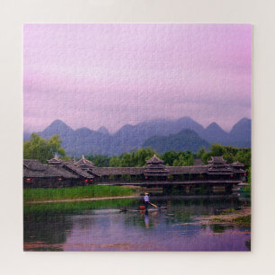 Fisherman & Sunset - famous Landscapes /China Jigsaw Puzzle