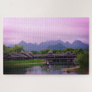 Fisherman & Sunset - famous Landscapes /China Jigsaw Puzzle