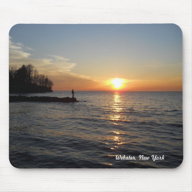 Fisherman & Sunset Mouse Pad (Front)