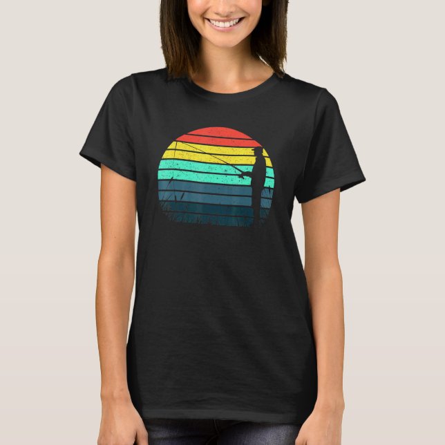 Fisherman - Sunset - Retro Angling - Catch Fish T-Shirt (Front)
