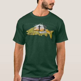 Fisherman Vintage Salmon Fly Fishing T-Shirt