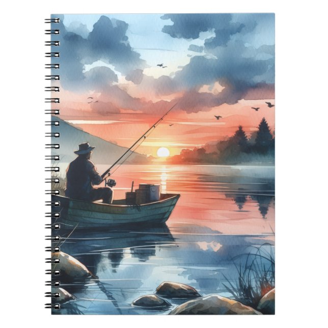 Fisherman Watercolor Art Notebook (Front)