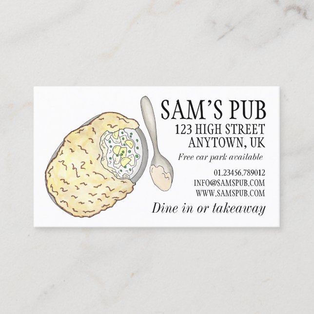 Fisherman's Fish Pie UK British Pub Food Cuisine Business Card (Front)