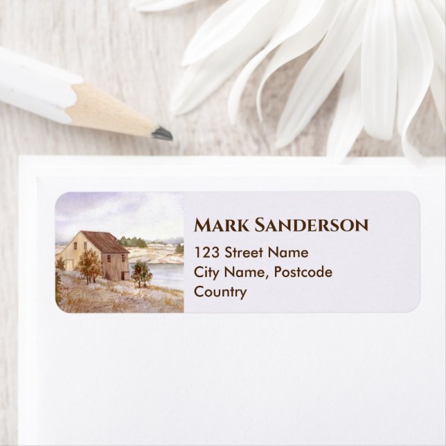 Fisherman's House Norway Coast Watercolor (Insitu)