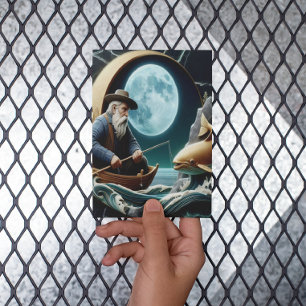 Fisherman's Moonlit Catch Postcard