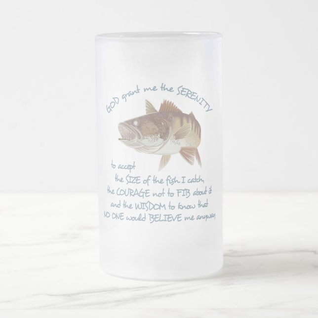 Fisherman's Prayer Frosted Glass Beer Mug (Center)