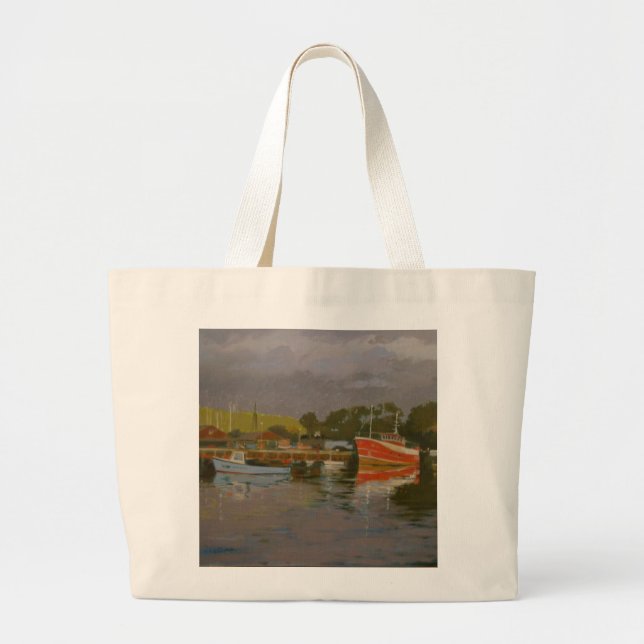 Fisherman's Quay Salcombe 2 Large Tote Bag (Front)