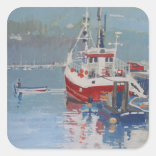 Fisherman's Quay Salcombe Square Sticker