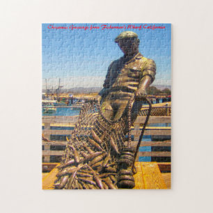 Fisherman's Wharf California. Christmas Greetings Jigsaw Puzzle
