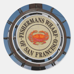 Fisherman's Wharf Sign Classic Round Sticker