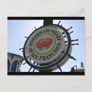 fishermans wharf sign postcard
