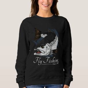 Fishermen Art Salmon Trout Addicted Joke Fly Fishi Sweatshirt