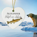 Fishermen Fly Fishing Ceramic Tree Decoration<br><div class="desc">" Hooked" Fishermen Flyfishing Trout Flies Watercolor. Personalized Fly Fisherman's  Ornaments are great gifts for men,  women,  and kids (and you,  too,  of course!).</div>