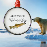 Fishermen Fly Fishing Hat Metal Tree Decoration<br><div class="desc">" Hooked" Fishermen Flyfishing Trout Flies Watercolor. Personalised Fly Fisherman's hats are great gifts for men,  women,  and kids (and you,  too,  of course!).</div>