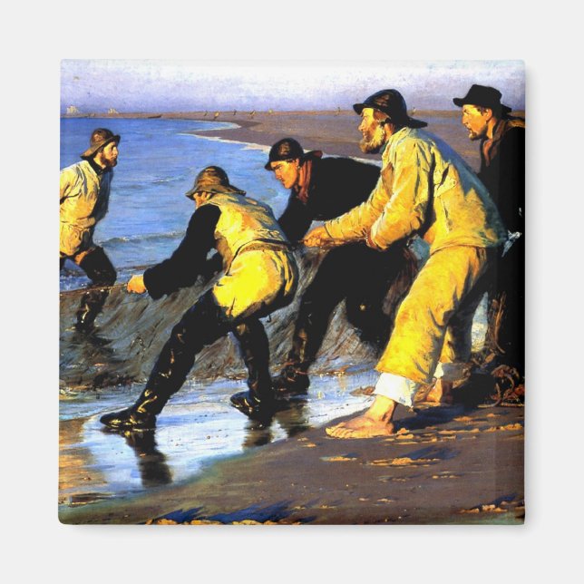 Fishermen Hauling the Net on Skagen's North Beach Magnet (Front)