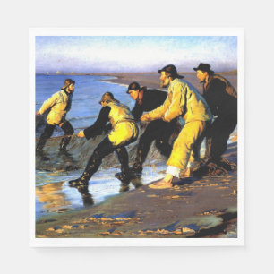 Fishermen Hauling the Net on Skagen's North Beach Napkin