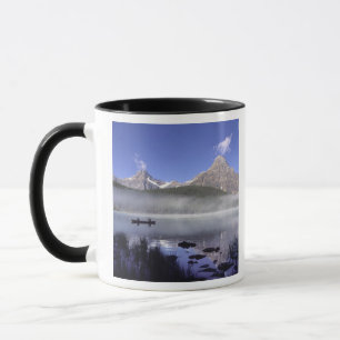 Fishermen in canoe on Waterfowl Lake, Banff Mug