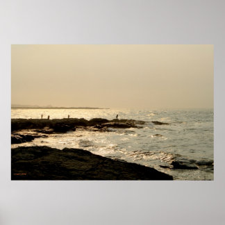 Fishermen in Newport photography poster