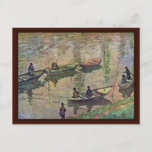Fishermen On The Seine At Poissy By Claude Monet Postcard