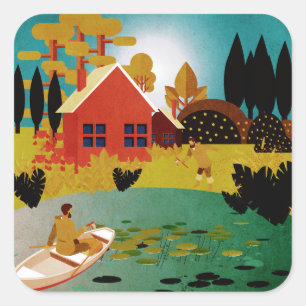 fishermen square sticker
