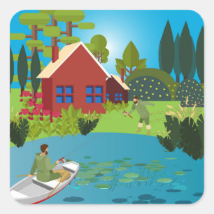 Fishermen Square Sticker
