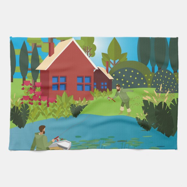 Fishermen Tea Towel (Horizontal)
