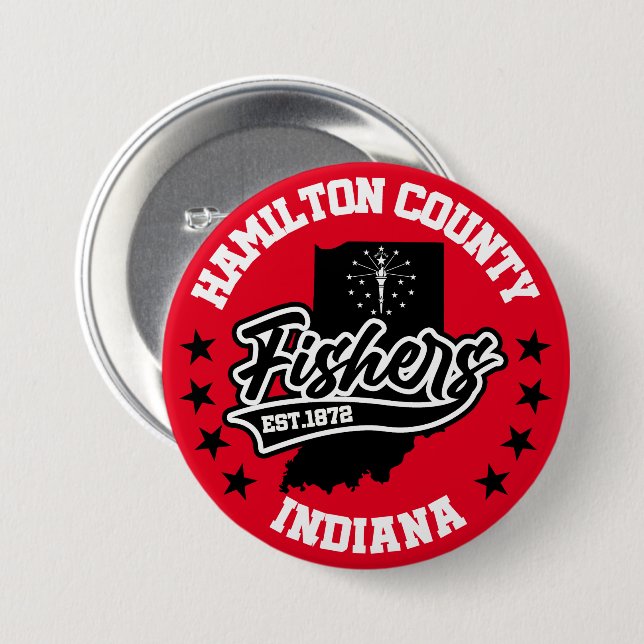 Fishers,Indiana 7.5 Cm Round Badge (Front & Back)