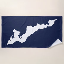 Fishers Island Beach Towel – White/Blue