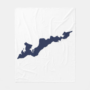 Fishers Island Fleece Blanket – Blue/White – Solo