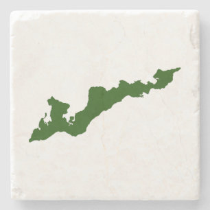 Fishers Island Logo Coaster - Green