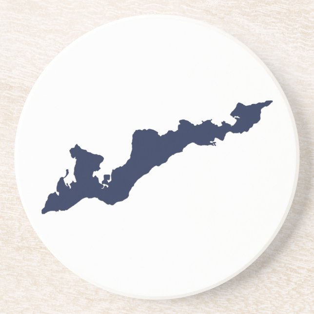 Fishers Island Logo Coaster - Navy (Front)