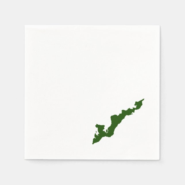 Fishers Island Logo Paper Napkins - Green (Front)