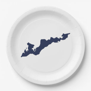 Fishers Island Logo Paper Plates – Navy