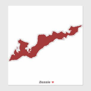 Fishers Island Silhouette Decal Sticker - Red