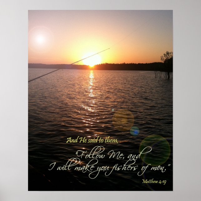 'Fishers of men' Bible Verse Poster (Front)