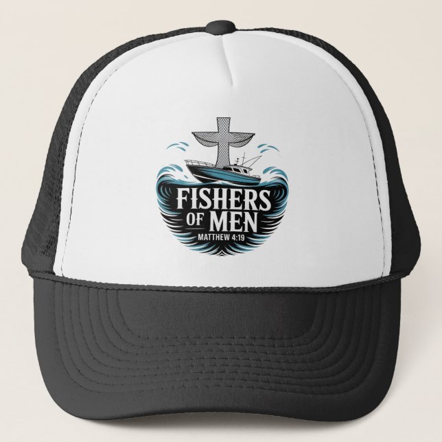 Fishers Of Men Christian Boating  Trucker Hat (Front)