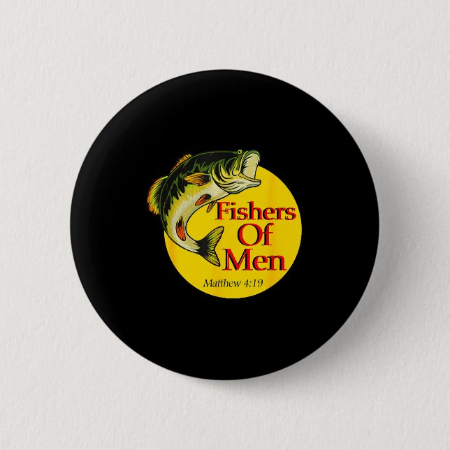 Fishers Of Men Christian Matthew 4-19 Bible Fishin 6 Cm Round Badge (Front)