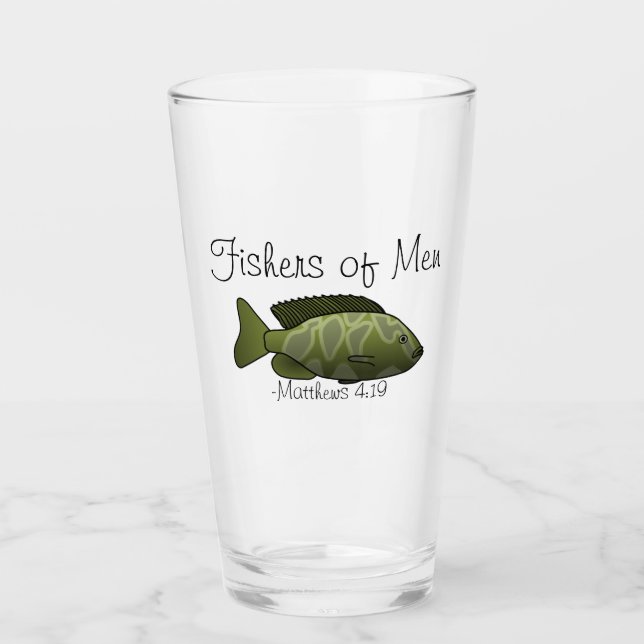 Fishers of men Customise with name or initials! Glass (Front)