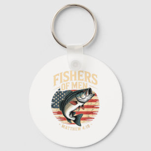 Fishers Of Men Matthew 4 19 American Flag B  Key Ring