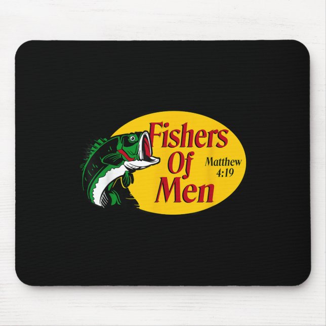 Fishers Of Men Matthew 4-19 Bible Christian Fishin Mouse Pad (Front)