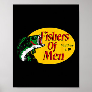Fishers Of Men Matthew 4-19 Bible Christian Fishin Poster