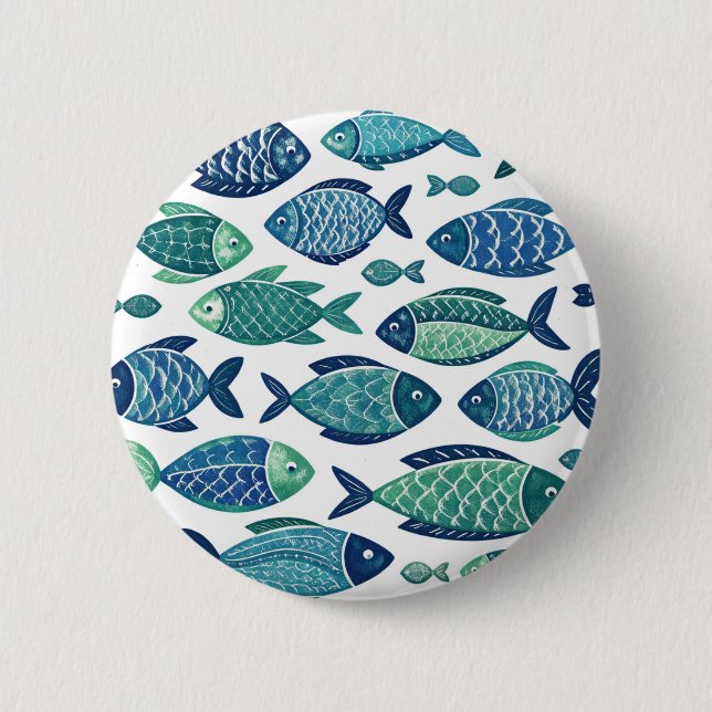 Fishes 6 Cm Round Badge (Front)